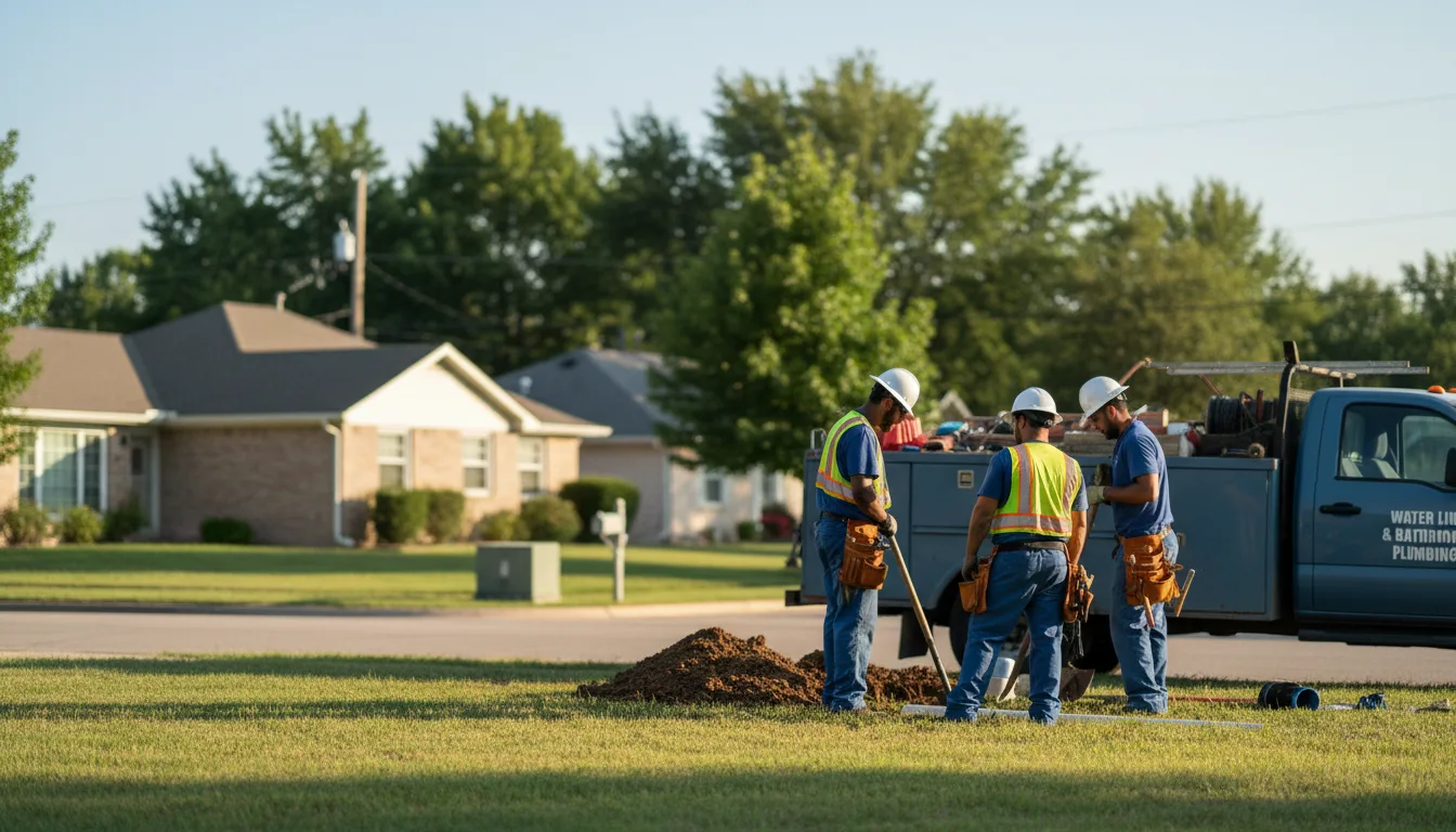 Residential water line and bathroom plumbing service in Hanna, OK